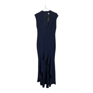 Privy NWT dark blue salsa style plunging v neck dress Medium
